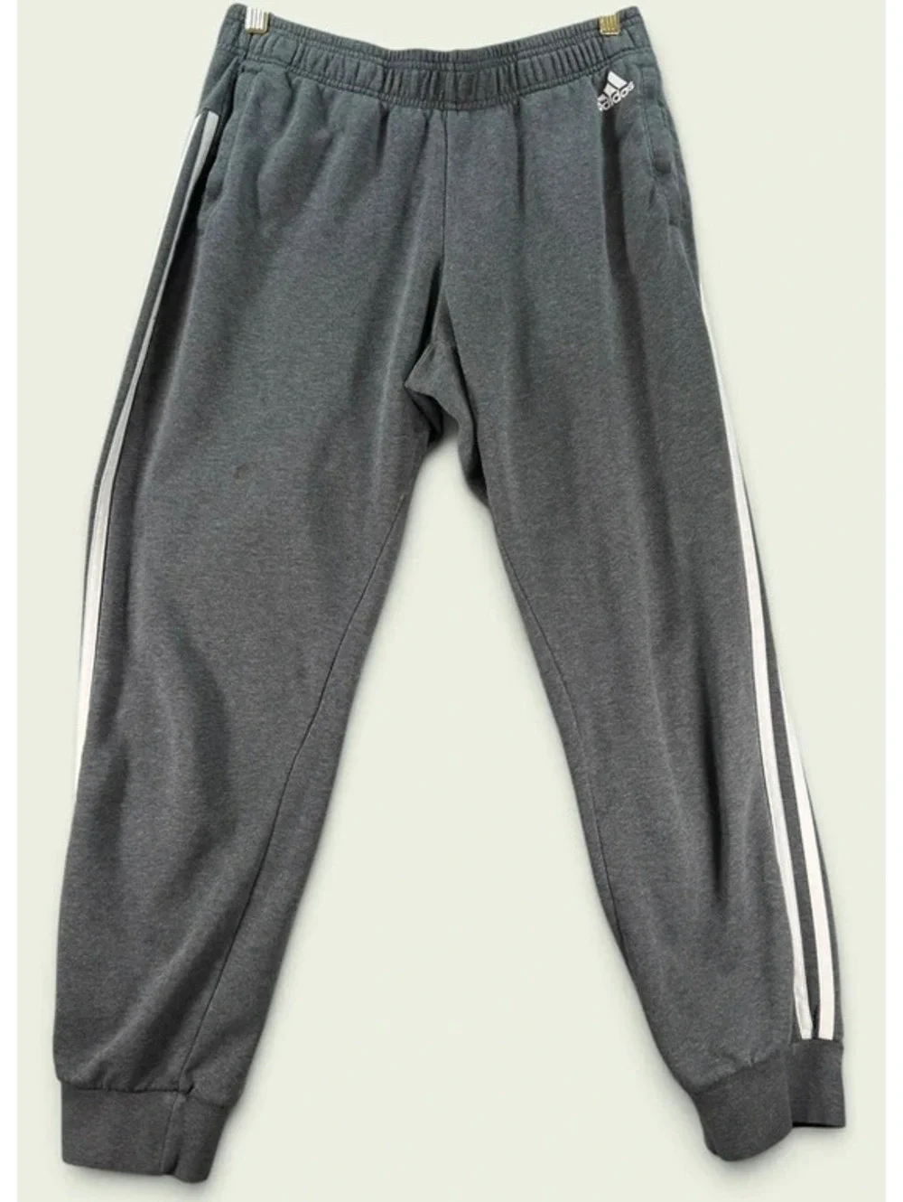 Adidas Women’s Large Gray 3 Stripe Jogger Sweatpants C0050